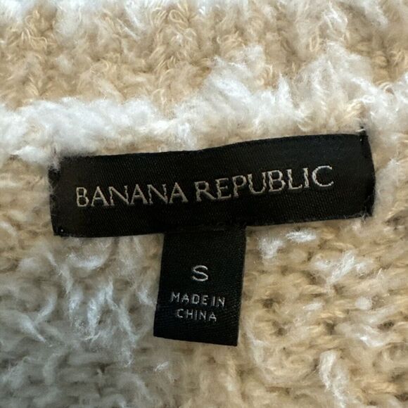 Banana Republic Merino Wool Furry Striped Cocoon Fluffy Pullover Sweater Sz S - Picture 6 of 9